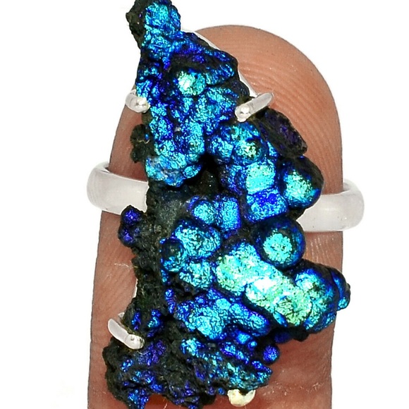 Striking Rare titanium grape chalcedony rings size 8 1/2, 9, 9 1/2 - Picture 5 of 8